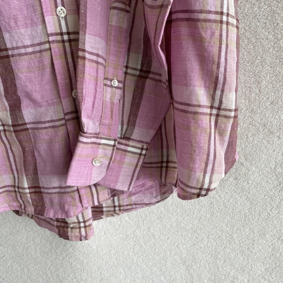 Mason’s of Italy Cotton and Linen Cotton Button-Down Shirt. - Picture 6 of 7